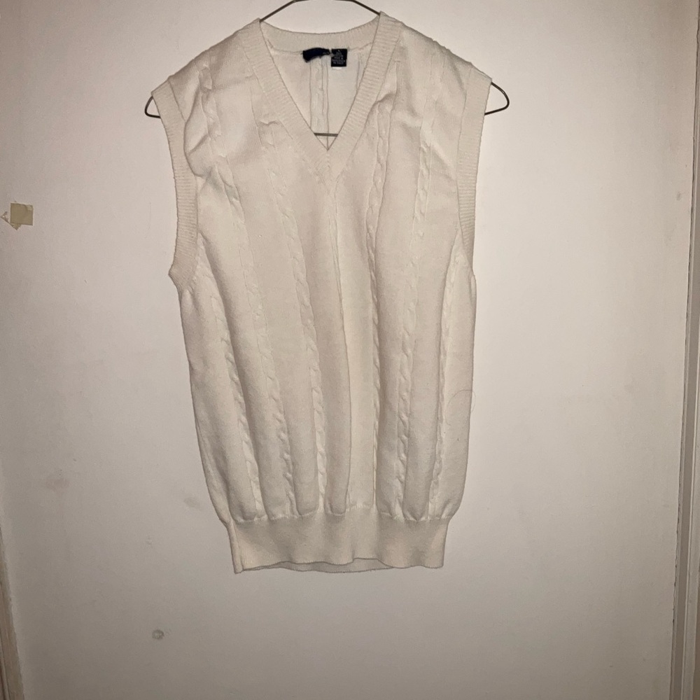 White Cable Knit Sweater Vest